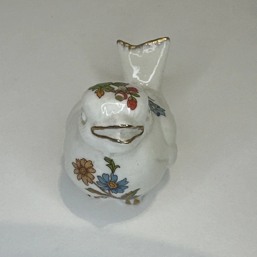 Bone China Bird Salt & Pepper Shakers Floral Gold Tip Vintage